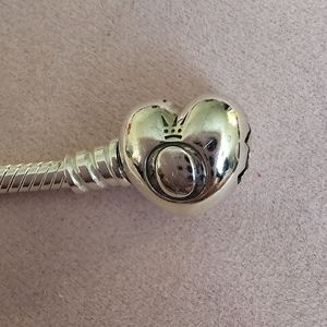 Pandora Moments Heart Clasp Snake Chain Bracelet